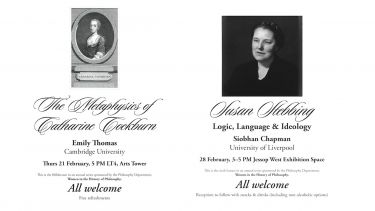 Posters for the Women in the History of Politics lectures in 2013 and 2014