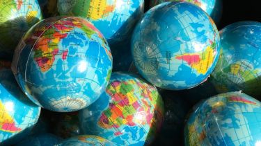 Photograph of world globes
