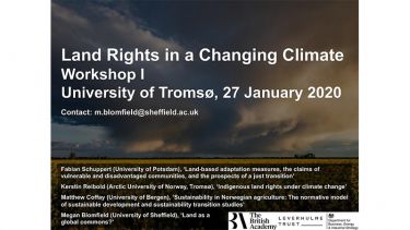 Land Rights in a Changing Climate Workshop. University of Tromso. 27 January 2020. 