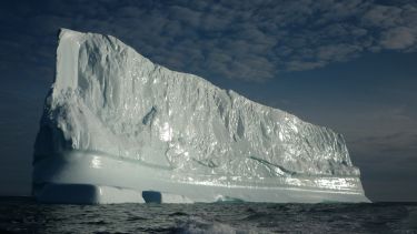 A tabular iceberg in the Atlantic Ocean