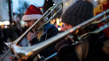 Brasss buskers at Christmas