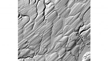 Drumlins of the Puget Sound, Washington State, USA. This LIDAR image is about 6 km wide. Image courtesy: Ralph Haugerud.