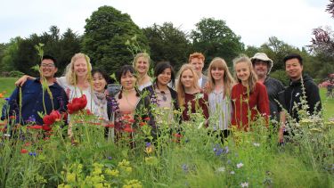 Landscape students in a field 