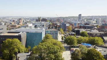 An aerial view of the University campus. 