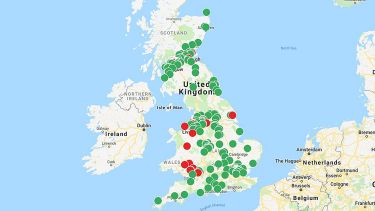 A map of food deserts in the UK.