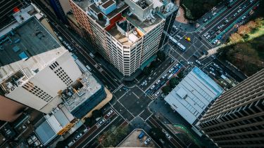 Aerial shot of a city