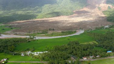 A photograph of a landslide.