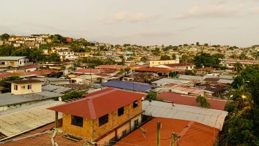 Rooftops over Panama city against the skyline