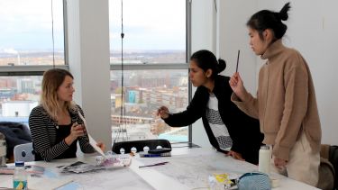 Postgraduate students working in the Arts Tower