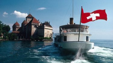 Boat cruise on lake in Geneva, Switzerland
