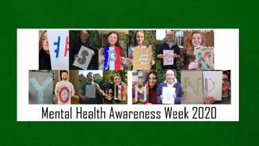 Images of students and staff to promote Mental Health Awareness Week