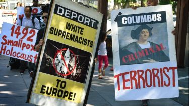 plaques in a demo in Latin America