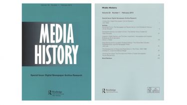 The front and back cover of 'Media History - Special Issue: Digital Newspaper Archive Research'.