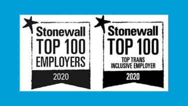 Stonewall top 100 employers 2020 logo