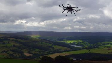 Octocopter over Peak District
