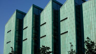 An External image of the Information Commons on a sunny day.