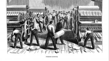 First Century United States illustrations - 1873 - Printing press room