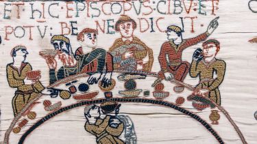 Norman dining depicted on the Bayeux Tapestry
