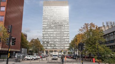 Arts Tower external skyward view 