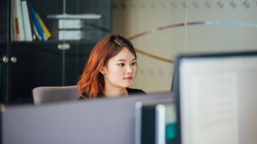 Girl at computer