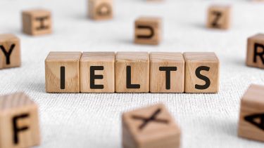Wooden blocks with the word IELTS