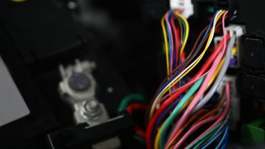 Close-up of colourful wires