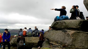 Postgraduate students on a field trip to the Peak District