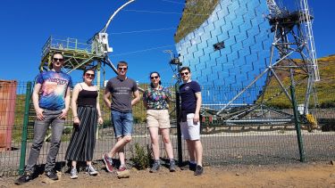 Students visiting the telescope facilities on La Palma