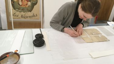 Items from the Archive's collection being restored
