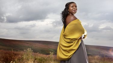 Singer posing in peak district 