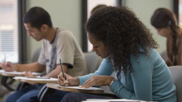 Students taking written examination