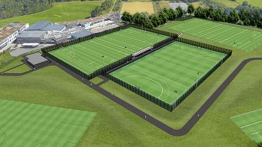 A computer generated concept art of what the Norton sports centre and fields will look like