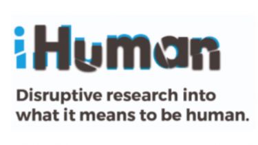 The iHuman logo: Disruptive research into what it means to be human
