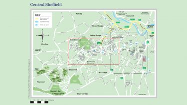 Map of central Sheffield