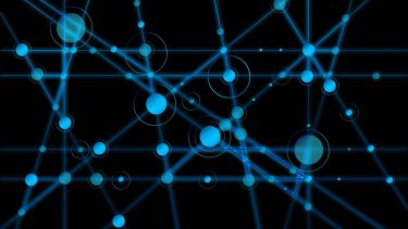 Stock image depicting points of light connected by lines