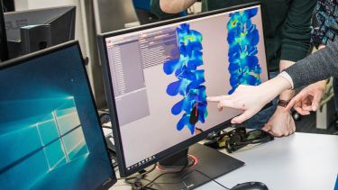 INSIGNEO Researchers examining model of spine