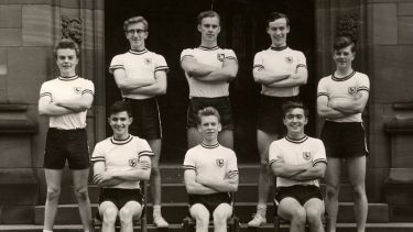 Harry Kroto with his school sports team.