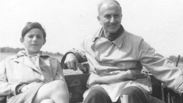 Harry Kroto with his dad in a boat
