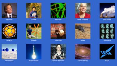 The Vega Science Trust website homepage