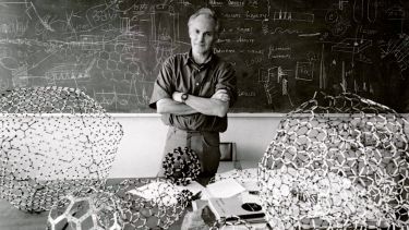 Harry Kroto with C60 models