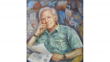 A painting of Sir Harry Kroto