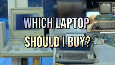 Text reads which laptop should I buy?