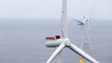 Off shore wind turbines in the sea
