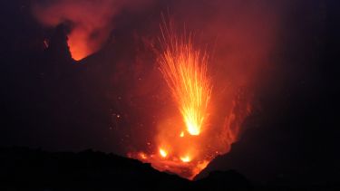 A volcanic explosion