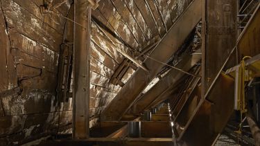 A close up of the wood of the Mary Rose
