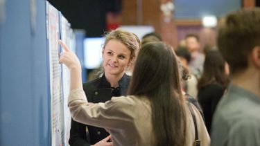 Researchers discussing posters at the Insigneo Showcase 2019