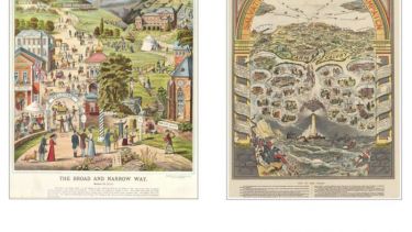 Two 19th century illustrations depicting landscapes