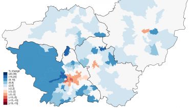 Map showing the economic impact of Covid-19 restrictions on the retail and hospitality industries in South Yorkshire