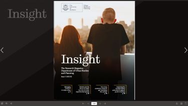 Flipbook cover of Insight 7 with two young people looking over a city