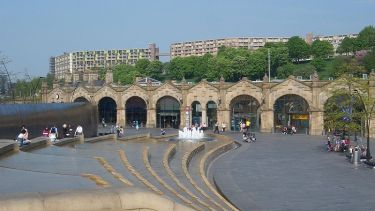 The facade of Sheffield Railway Station in the city of Sheffield, UK